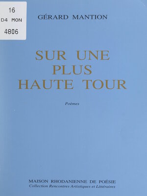 cover image of Sur une plus haute tour